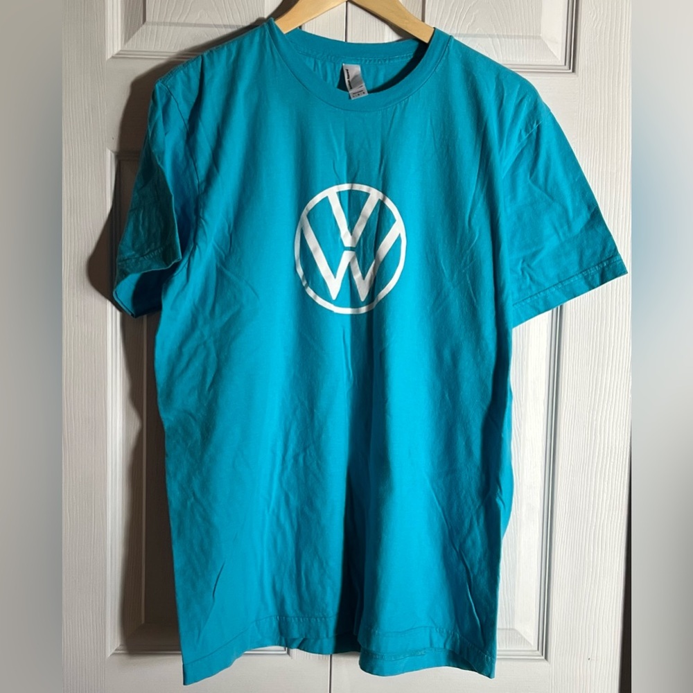 American Apparel Turquoise Tee with White VW Logo